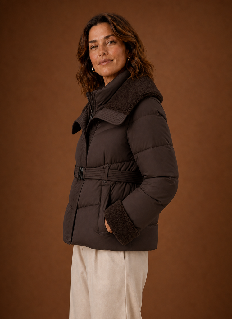 Chaqueta de Plumas para Mujeres - Abrigo de Invierno con Cinturón | Areleon