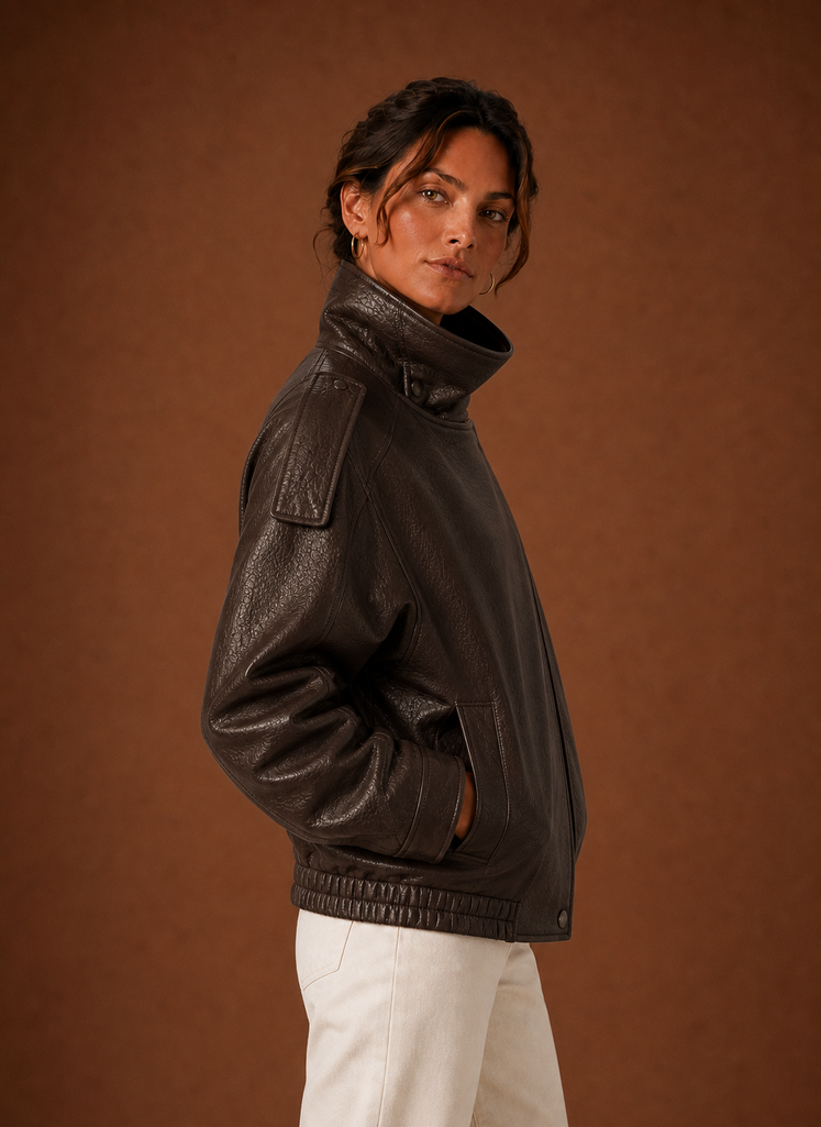 Chaqueta Casual para Mujeres - Chaqueta con Cuello de Embudo | Areleon