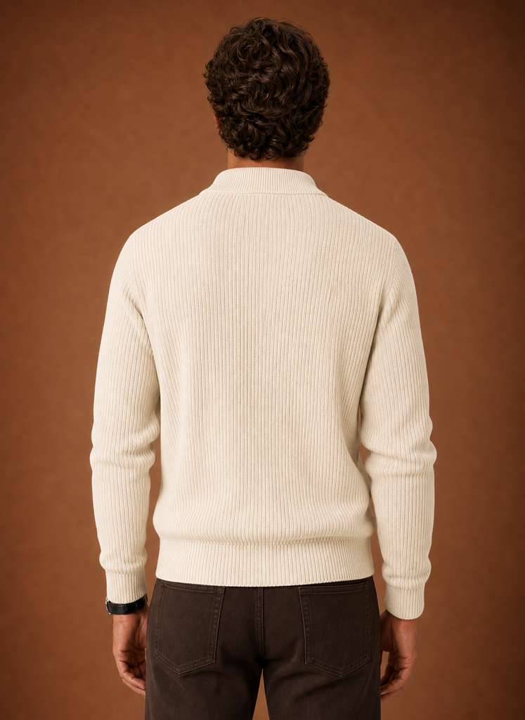 Suéter de Cardigan de Punto con Cierre Completo para Hombre | Areleon