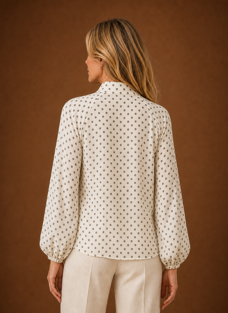 Blusa de Lunares para Mujeres - Top de Manga Larga | Areleon