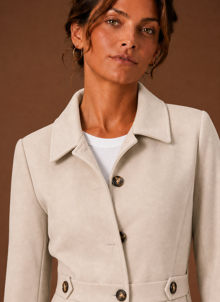 Abrigo Trench para Mujeres - Chaqueta de Largo Medio con Botones | Areleon