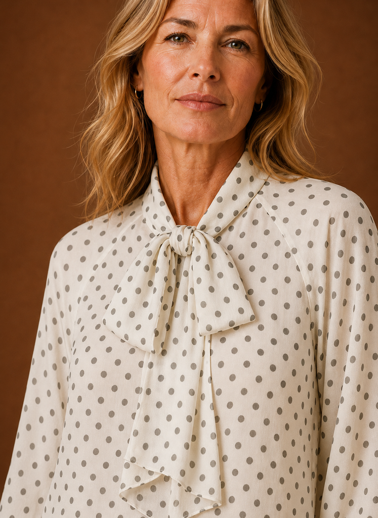 Blusa de Lunares para Mujeres - Top de Manga Larga | Areleon