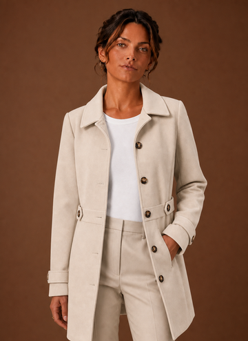 Abrigo Trench para Mujeres - Chaqueta de Largo Medio con Botones | Areleon