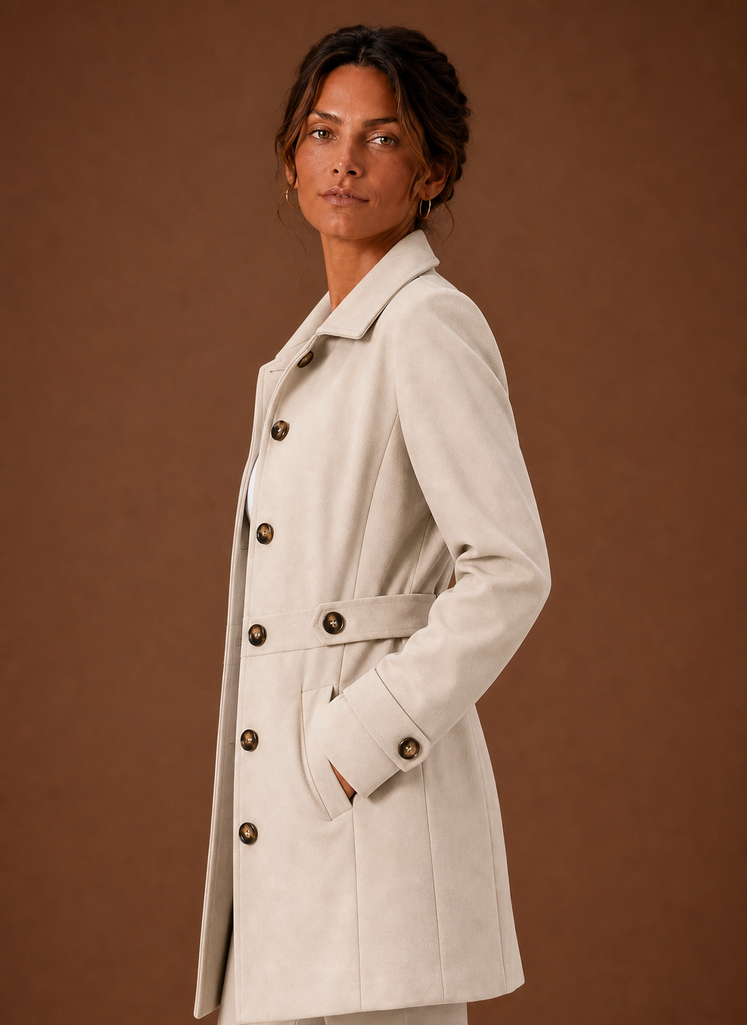 Abrigo Trench para Mujeres - Chaqueta de Largo Medio con Botones | Areleon