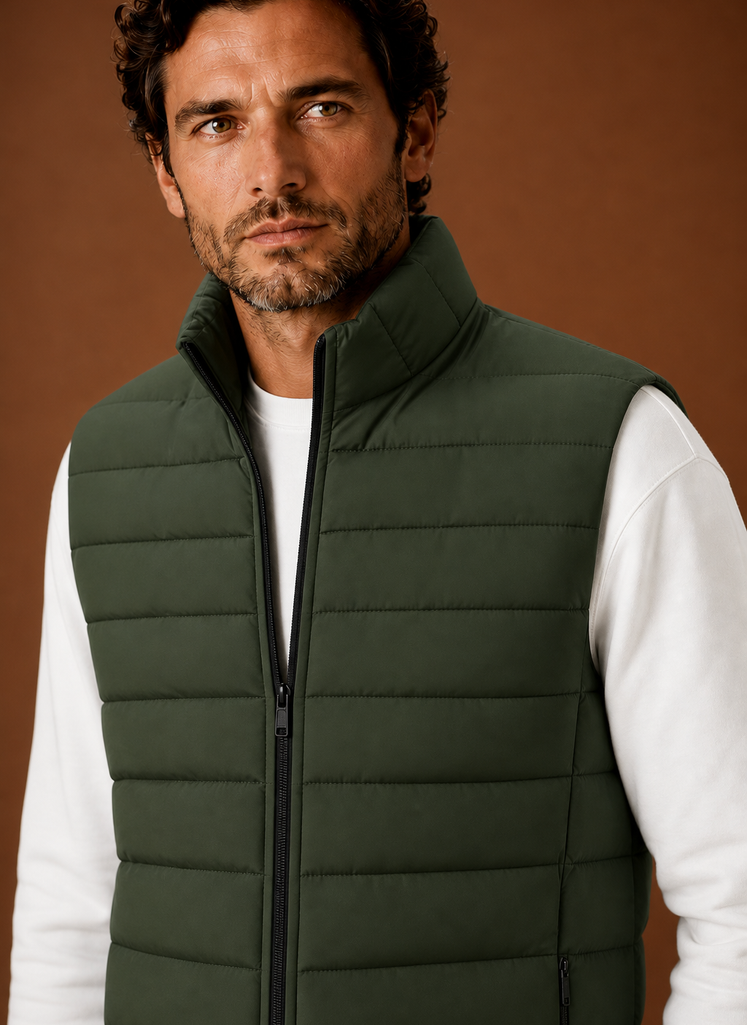 Chaleco Acolchado para Hombre - Chaqueta Sin Mangas con Cuello Alto | Areleon