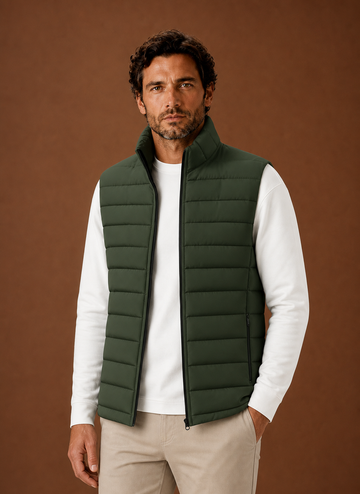 Chaleco Acolchado para Hombre - Chaqueta Sin Mangas con Cuello Alto | Areleon
