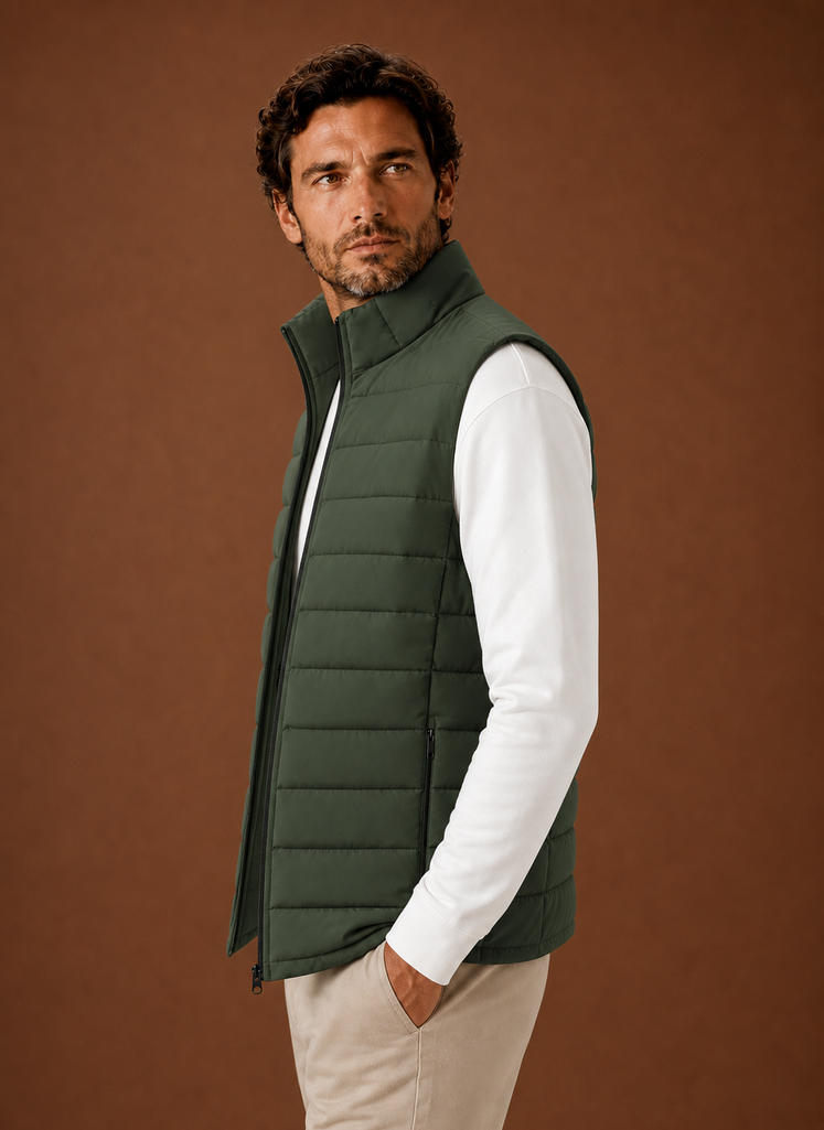 Chaleco Acolchado para Hombre - Chaqueta Sin Mangas con Cuello Alto | Areleon