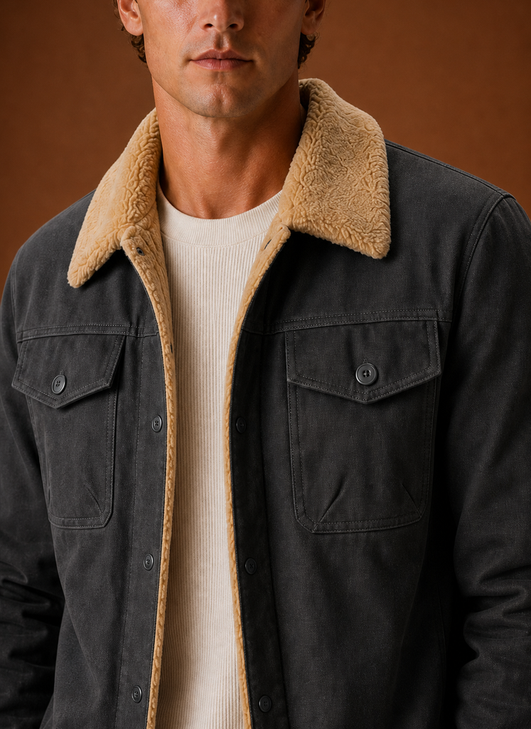 Chaqueta Sherpa para Hombre - Chaqueta Casual con Forro de Forro Polar | Areleon