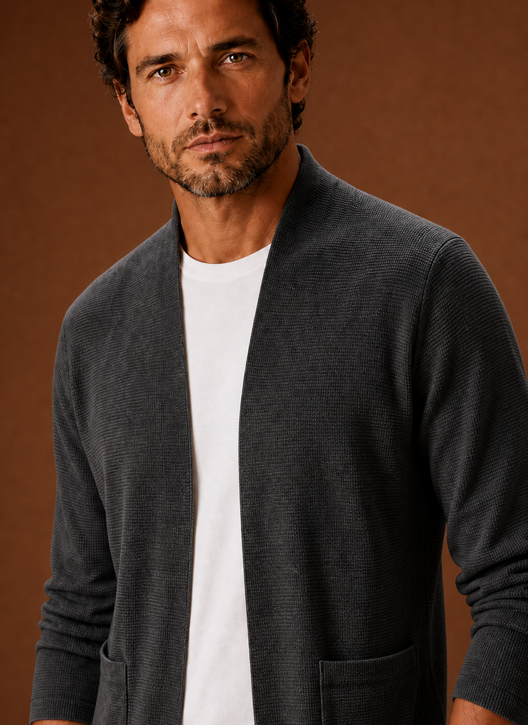 Cárdigan de Punto para Hombre - Cárdigan Largo de Frontal Abierto | Areleon