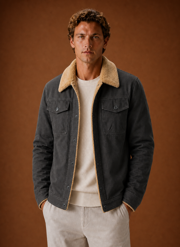 Chaqueta Sherpa para Hombre - Chaqueta Casual con Forro de Forro Polar | Areleon