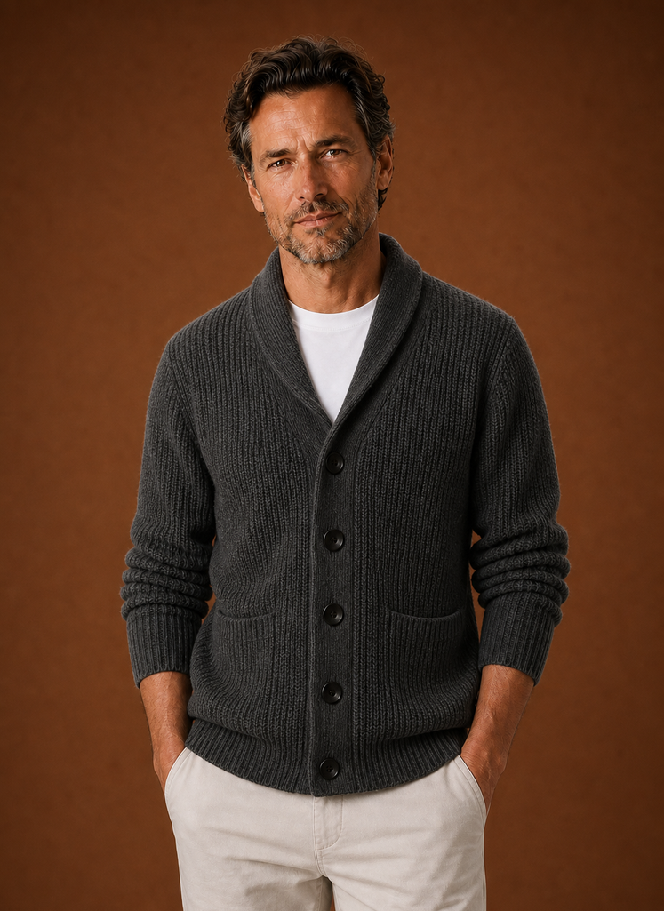 Cárdigan de Cuello Chal para Hombre - Cárdigan de Punto | Areleon