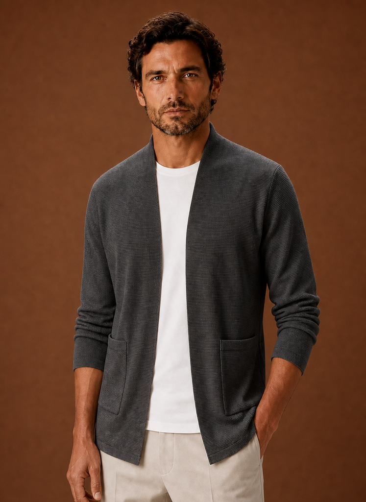 Cárdigan de Punto para Hombre - Cárdigan Largo de Frontal Abierto | Areleon