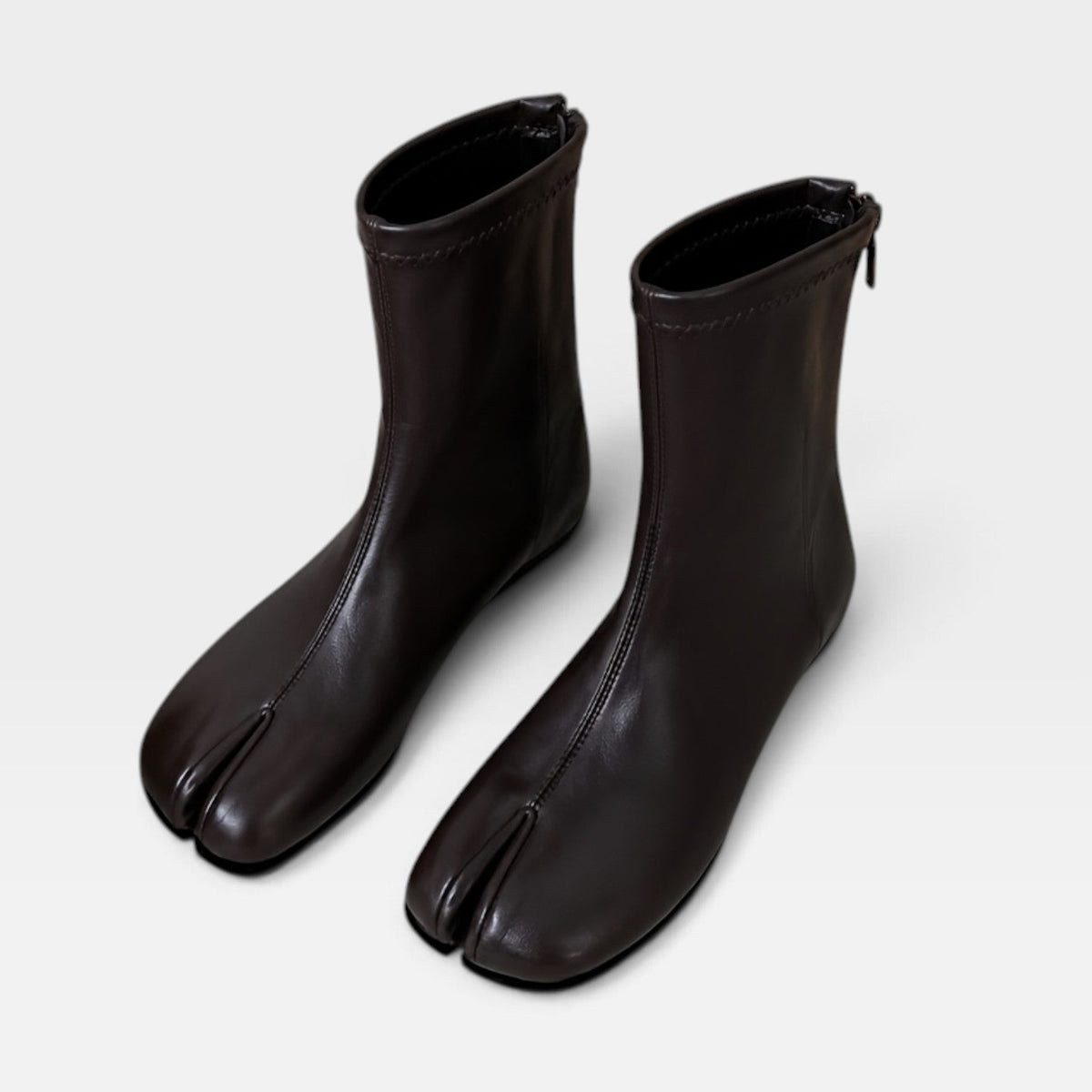 Botas de Cuero Genuino para Mujer con Punta Dividida