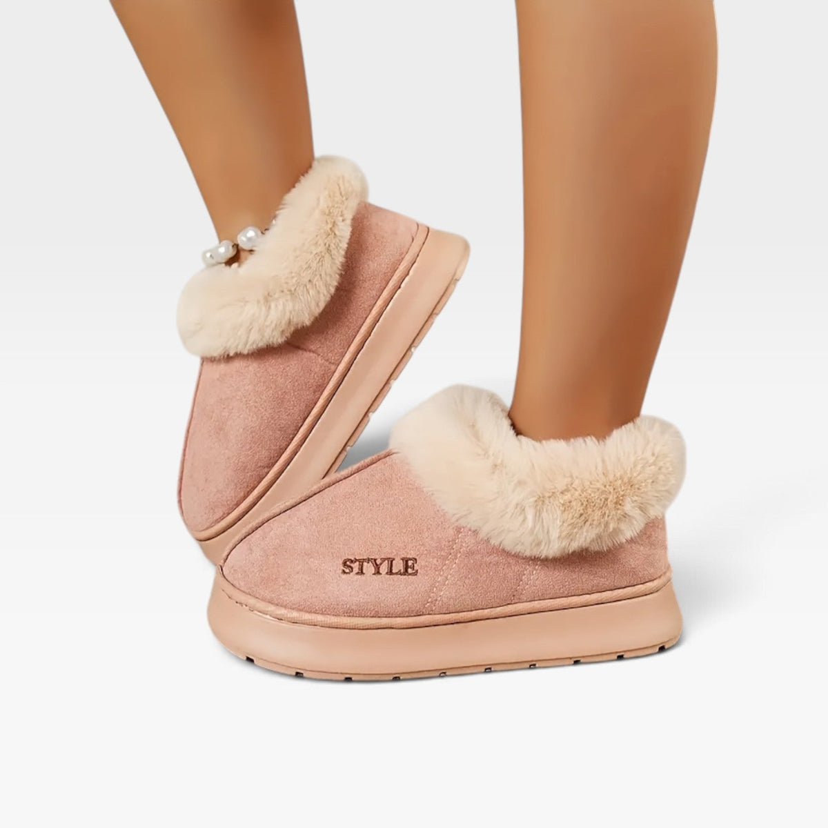 Botas de Mujer de Suede Cálidas con Forro de Piel