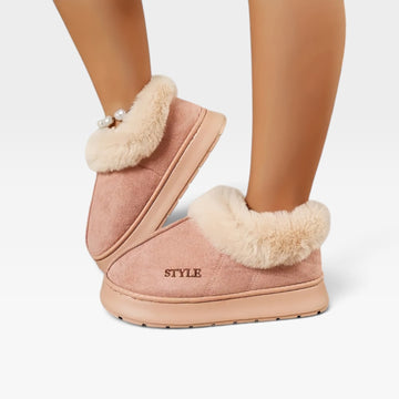 Botas de Mujer de Suede Cálidas con Forro de Piel