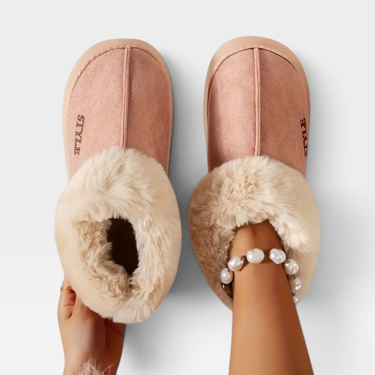 Botas de Mujer de Suede Cálidas con Forro de Piel