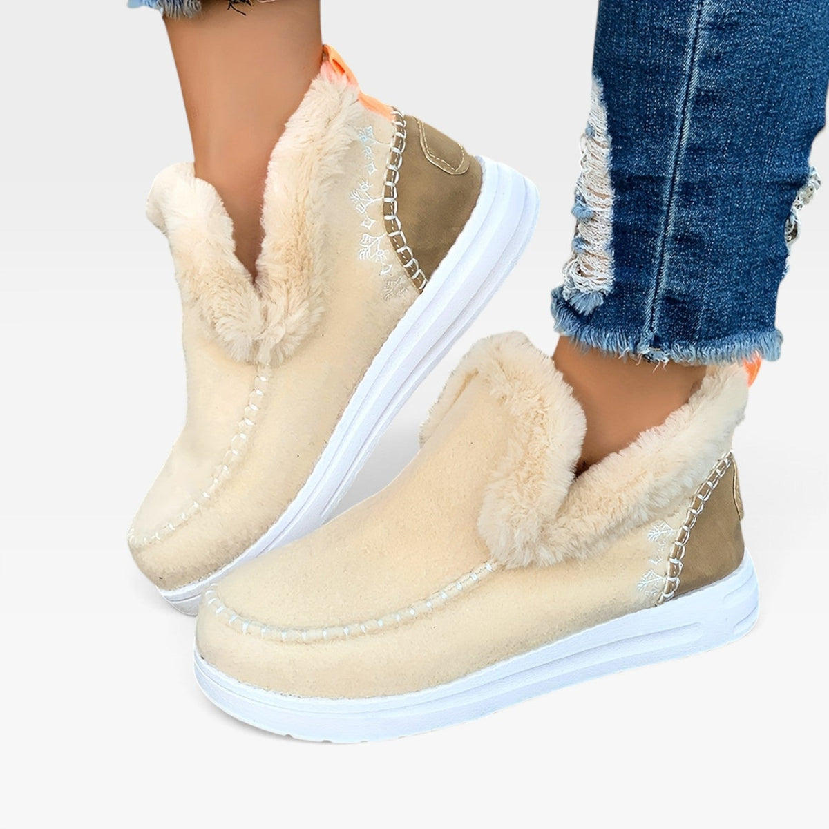Botas de Tobillo Forradas de Forro Polar para Mujeres
