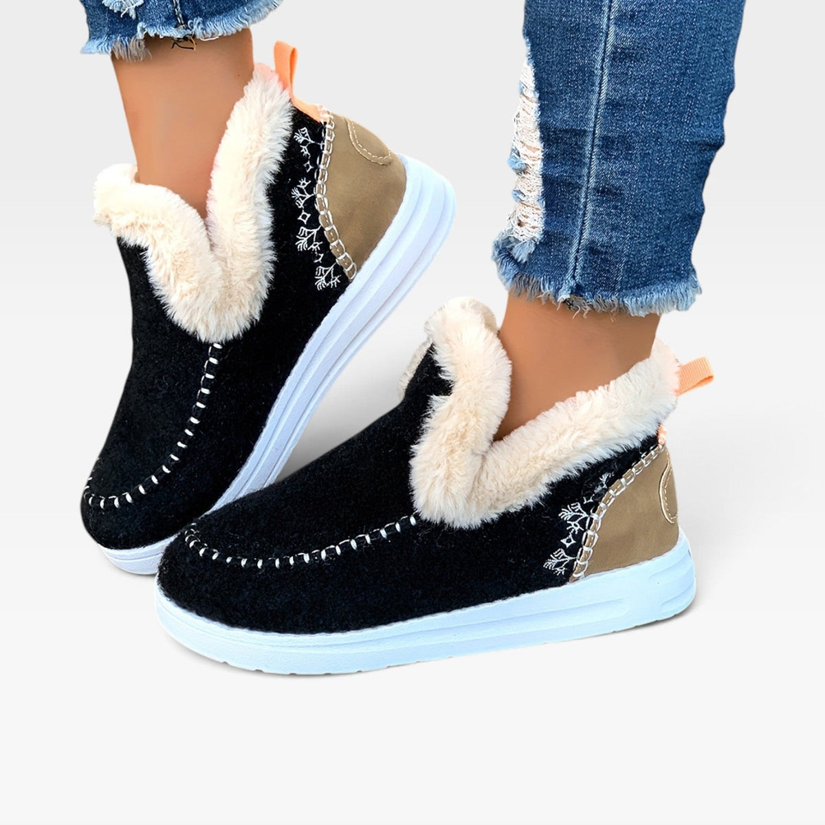 Botas de Tobillo Forradas de Forro Polar para Mujeres