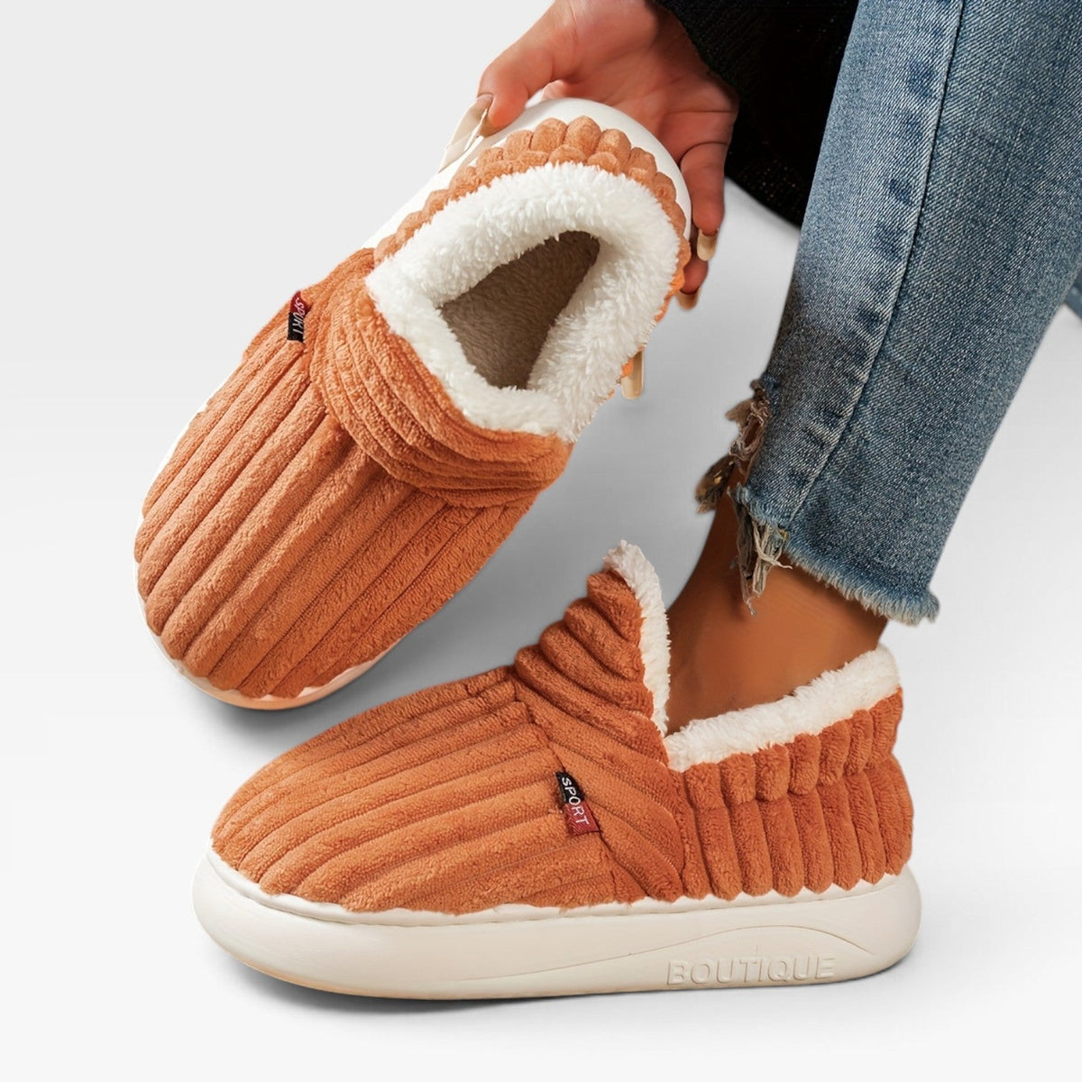 Botas de Pantuflas de Pana para Mujeres