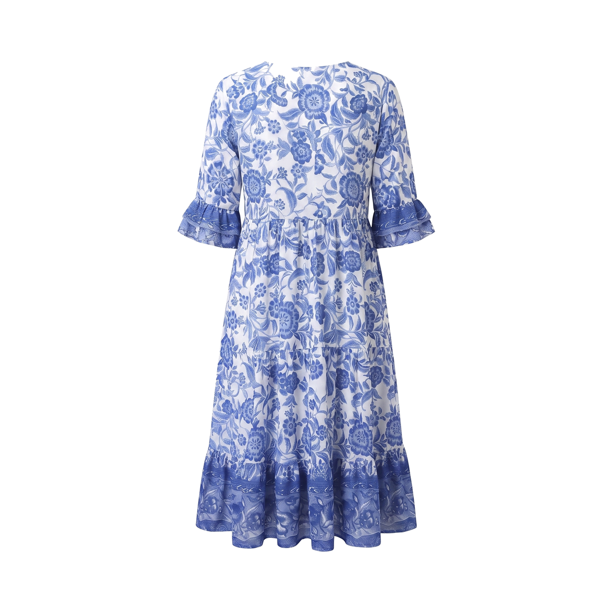 Vestido Midi Floral con Botones