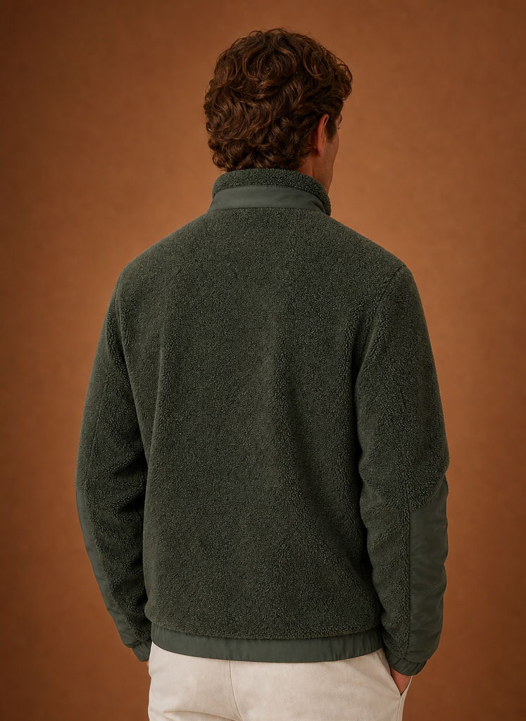 Chaqueta de Forro Sherpa para Hombre - Abrigo de Invierno con Cierre Completo | Areleon