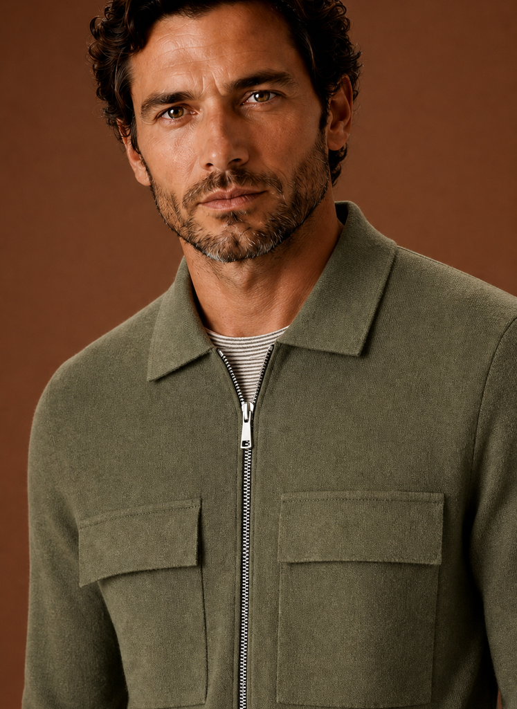 Chaqueta de punto para hombre con cremallera completa | Areleon