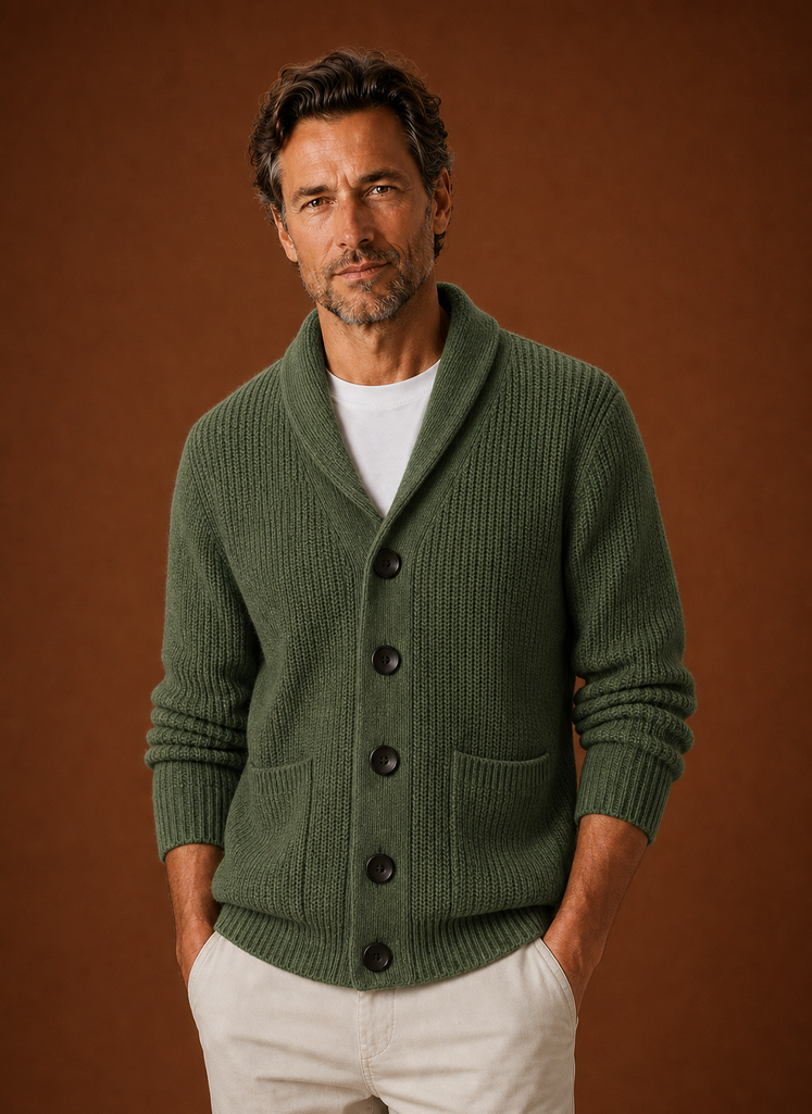 Cárdigan de Cuello Chal para Hombre - Cárdigan de Punto | Areleon
