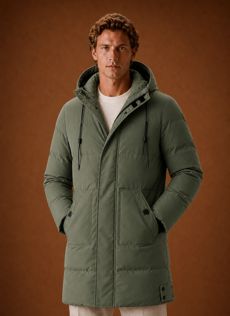 Chaqueta de Plumas para Hombre - Parka con Capucha para Invierno | Areleon