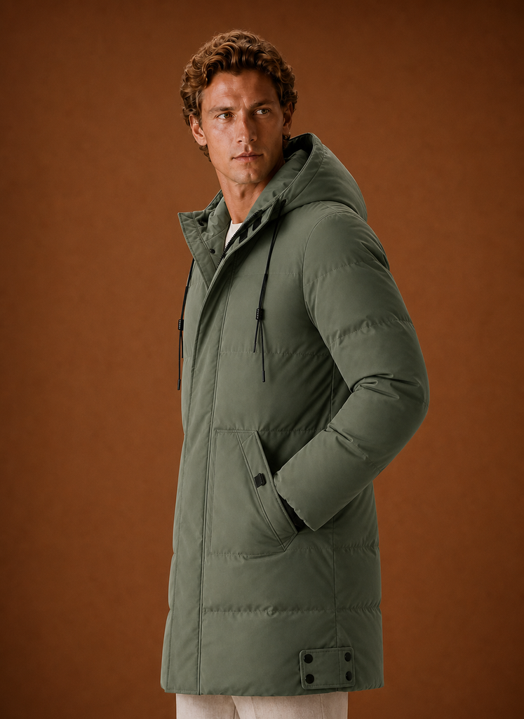 Chaqueta de Plumas para Hombre - Parka con Capucha para Invierno | Areleon