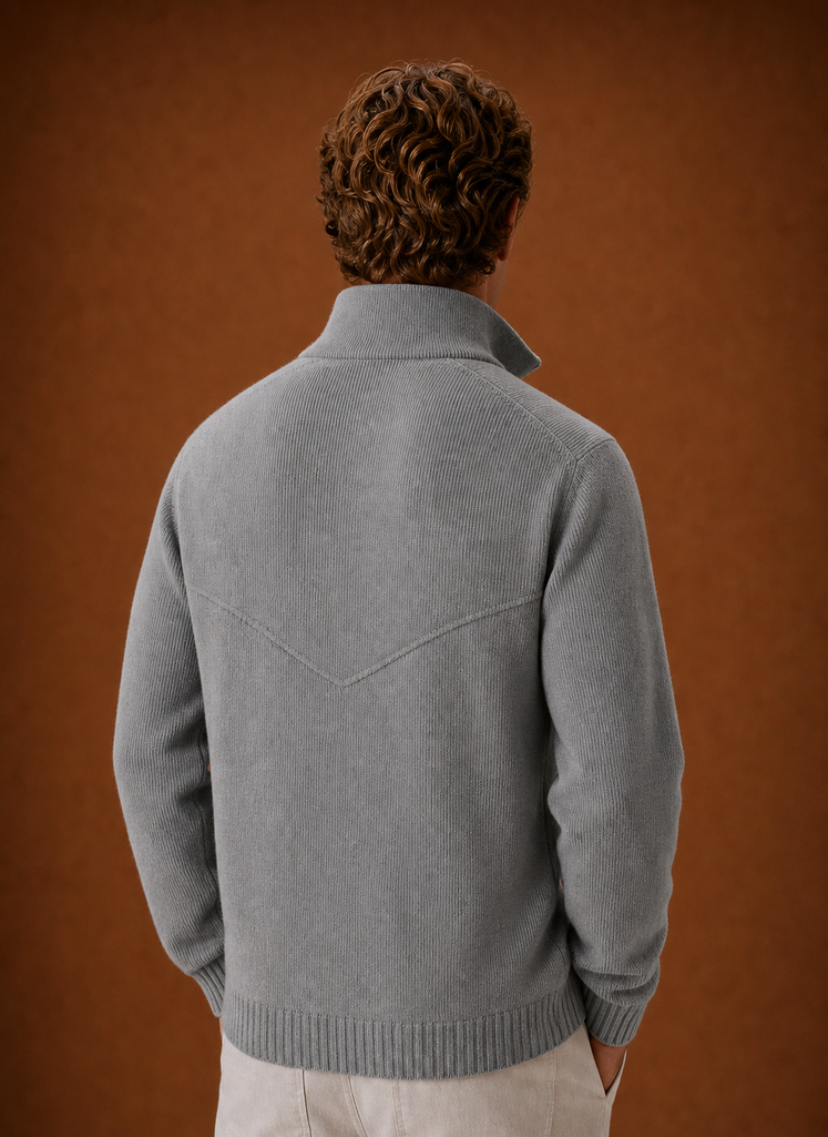 Cárdigan de Punto para Hombre - Chaqueta de Suéter con Cierre Completo | Areleon
