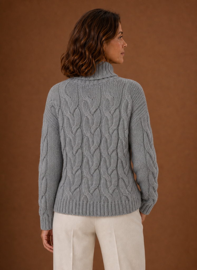 Suéter de Punto Trenzado para Mujer - Prenda de Punto Tipo Pullover | Areleon
