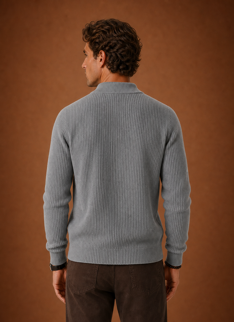 Suéter de Cardigan de Punto con Cierre Completo para Hombre | Areleon
