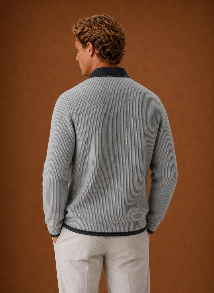 Cardigan de Punto para Hombre - Suéter de Mezclilla con Botones | Areleon