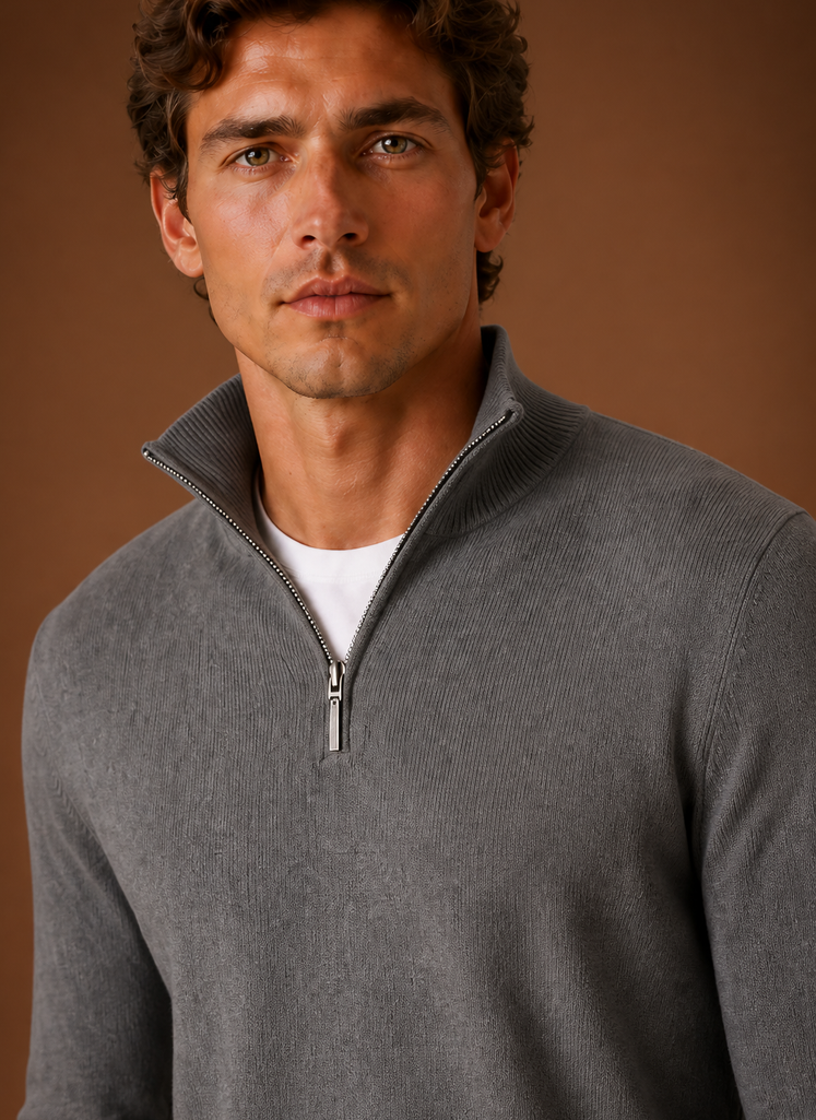Suéter de Cuello Cuarto para Hombre | Areleon