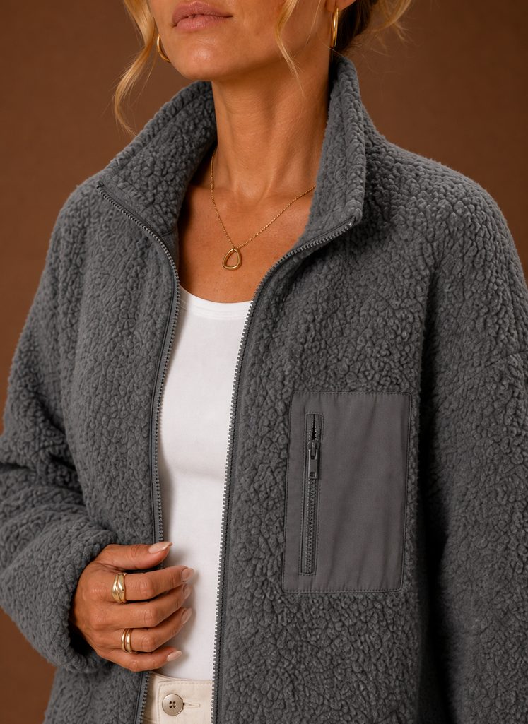 Chaqueta de Forro Polar con Cremallera para Mujer | Areleon