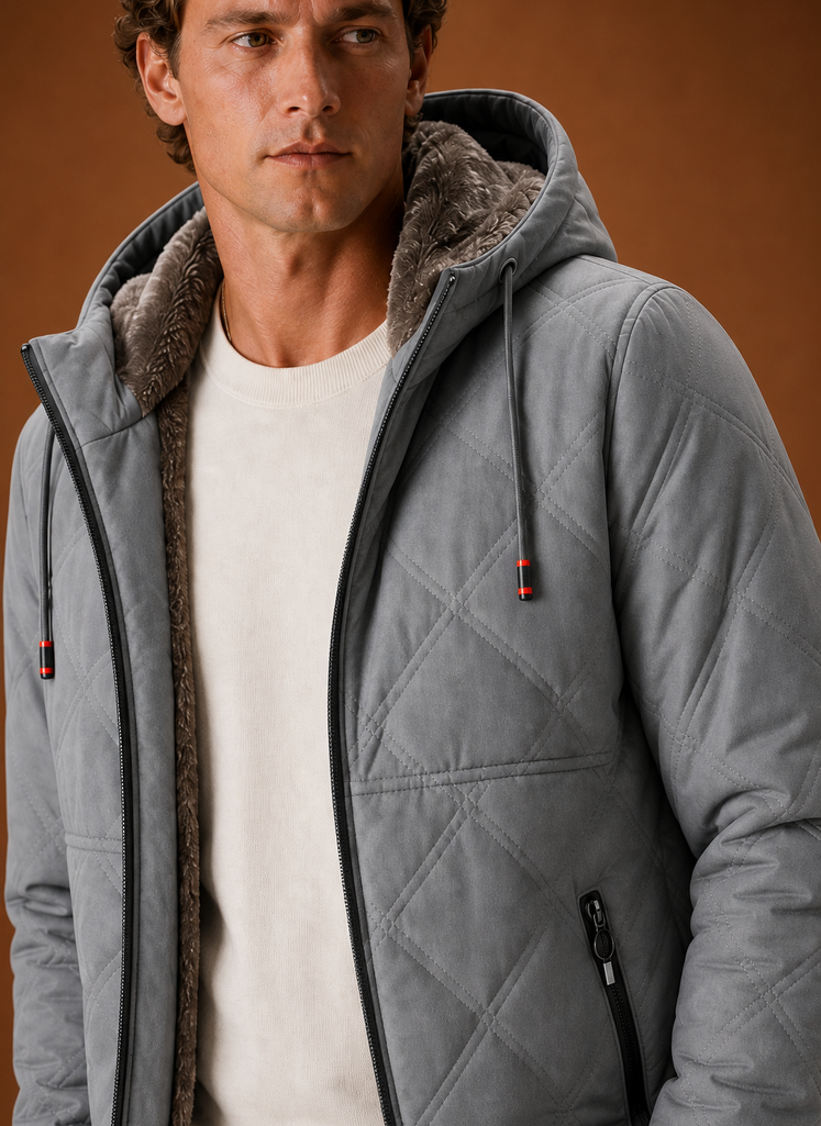 Chaqueta Acolchada para Hombre - Abrigo de Invierno con Capucha y Forro de Piel Sintética | Areleon