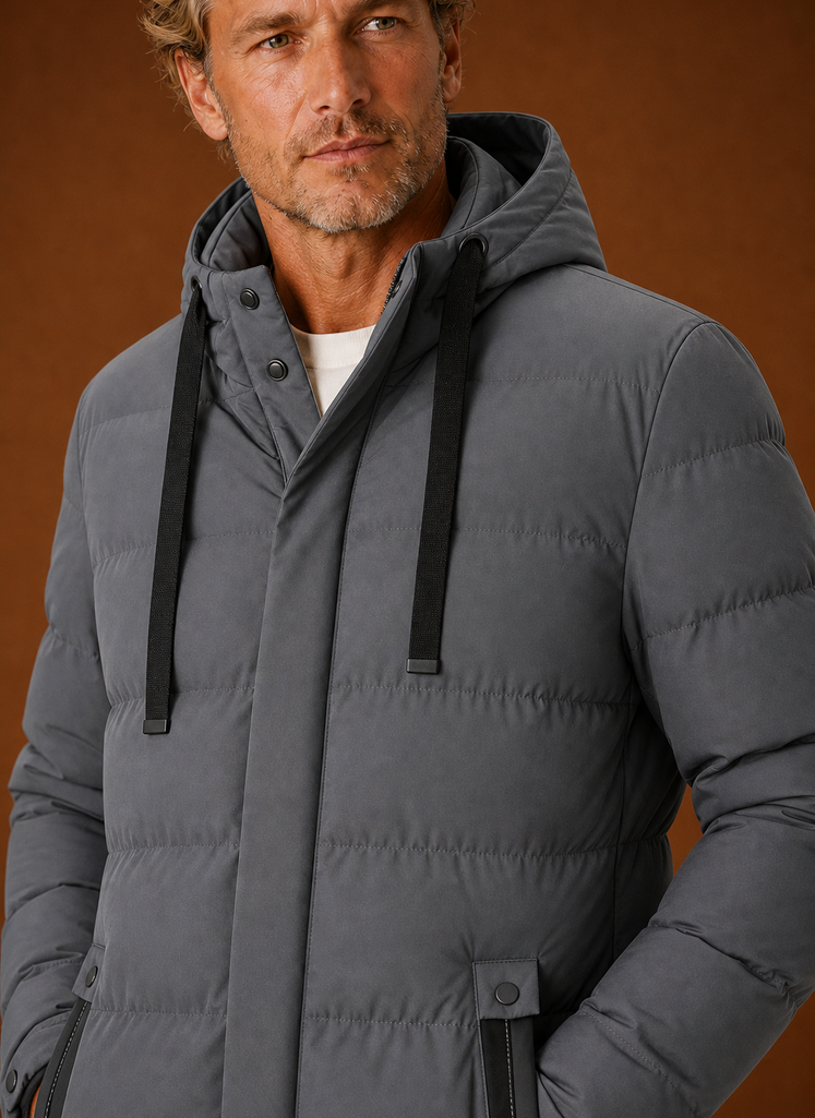 Chaqueta Puffer para Hombre - Abrigo de Invierno Aislado con Capucha Larga | Areleon