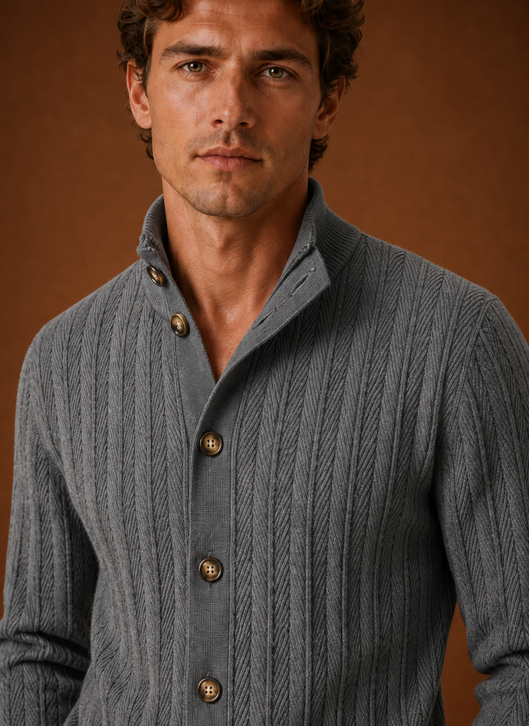 Cárdigan de Punto para Hombre - Suéter con Botones Frontal | Areleon