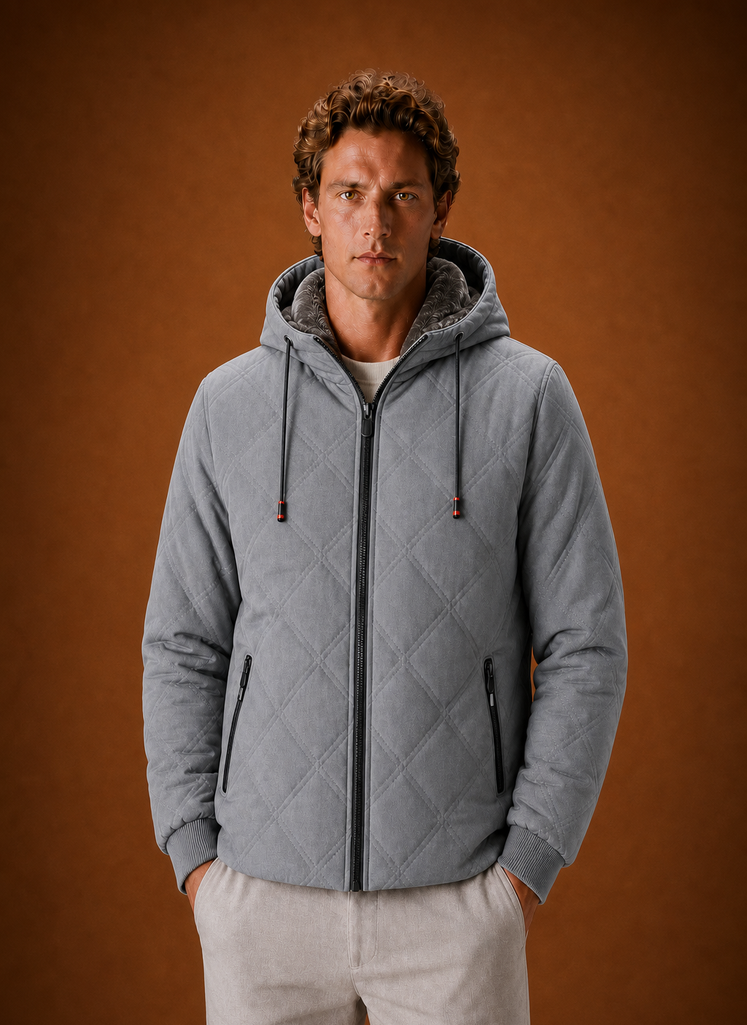 Chaqueta Acolchada para Hombre - Abrigo de Invierno con Capucha y Forro de Piel Sintética | Areleon