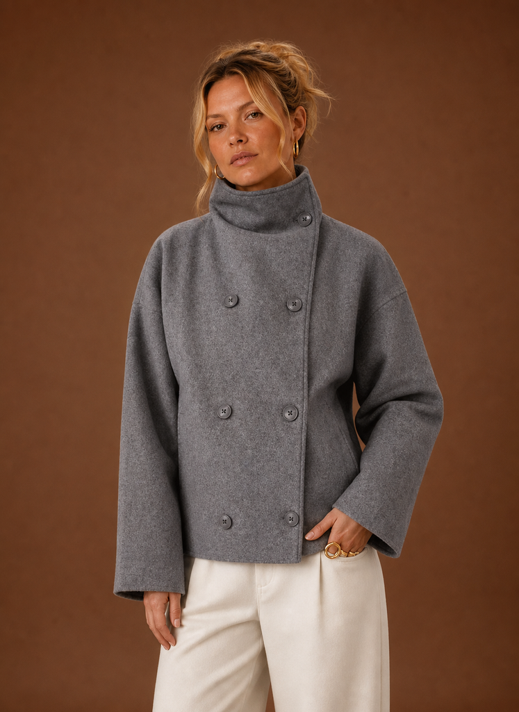 Chaqueta de Cuello Embudo para Mujer - Chaqueta Casual | Areleon