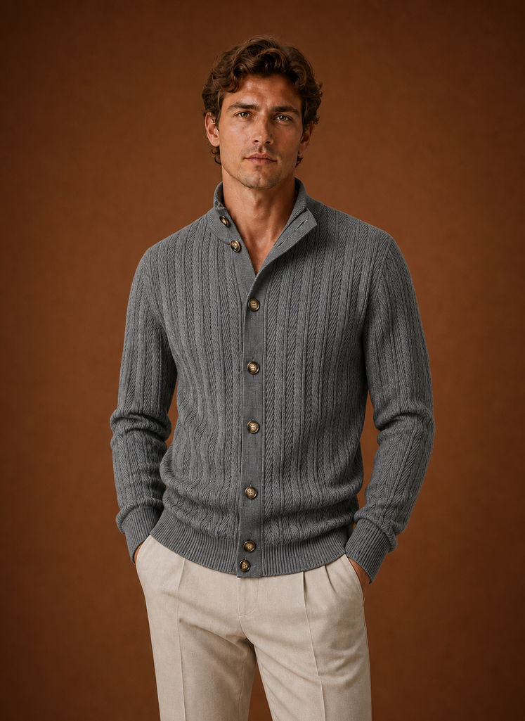 Cárdigan de Punto para Hombre - Suéter con Botones Frontal | Areleon