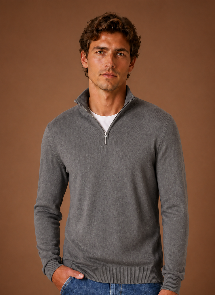 Suéter de Cuello Cuarto para Hombre | Areleon