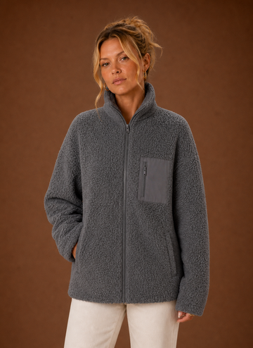 Chaqueta de Forro Polar con Cremallera para Mujer | Areleon