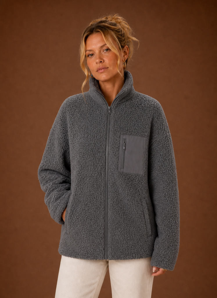 Chaqueta de Forro Polar con Cremallera para Mujer | Areleon
