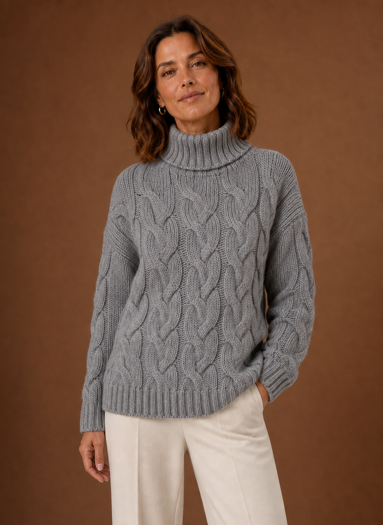 Suéter de Punto Trenzado para Mujer - Prenda de Punto Tipo Pullover | Areleon
