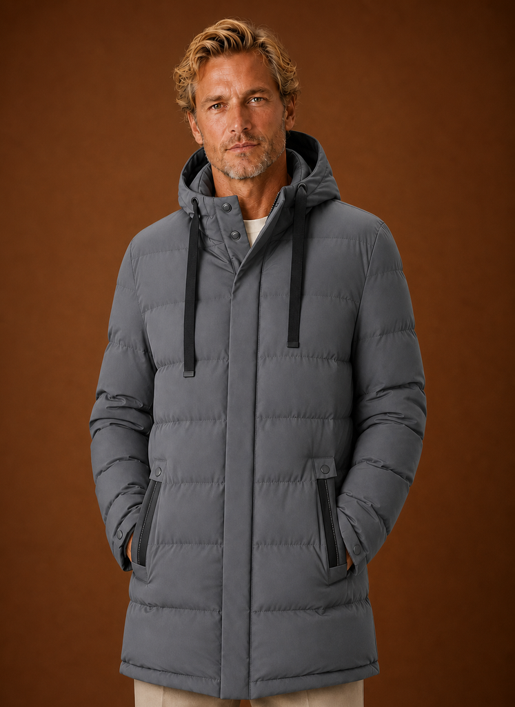 Chaqueta Puffer para Hombre - Abrigo de Invierno Aislado con Capucha Larga | Areleon