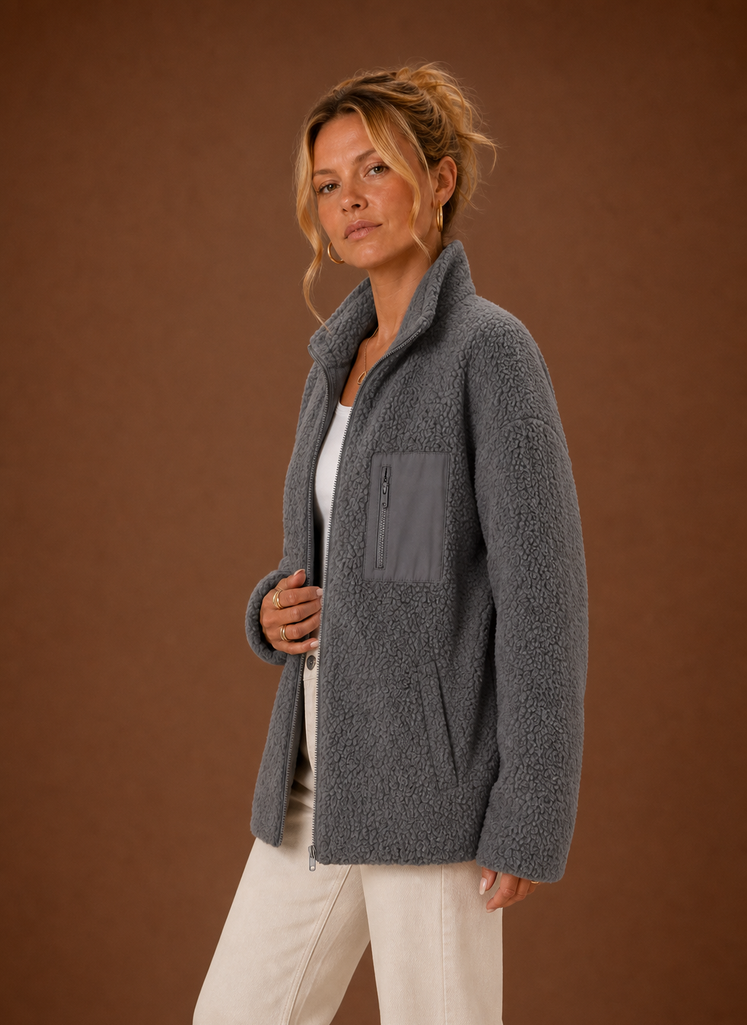Chaqueta de Forro Polar con Cremallera para Mujer | Areleon