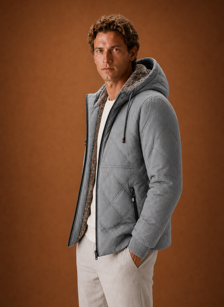 Chaqueta Acolchada para Hombre - Abrigo de Invierno con Capucha y Forro de Piel Sintética | Areleon