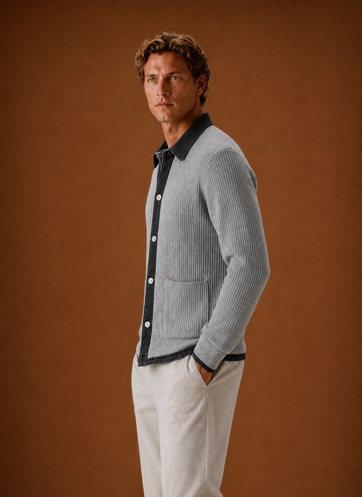 Cardigan de Punto para Hombre - Suéter de Mezclilla con Botones | Areleon