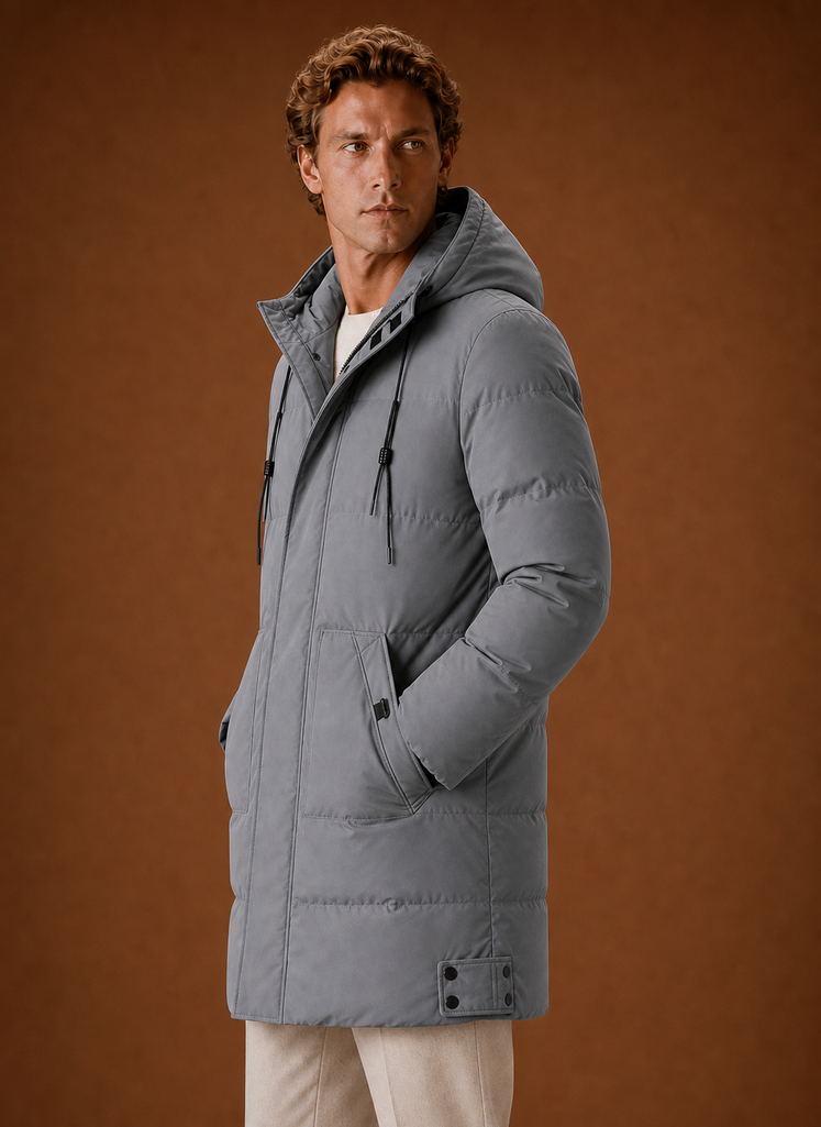 Chaqueta de Plumas para Hombre - Parka con Capucha para Invierno | Areleon